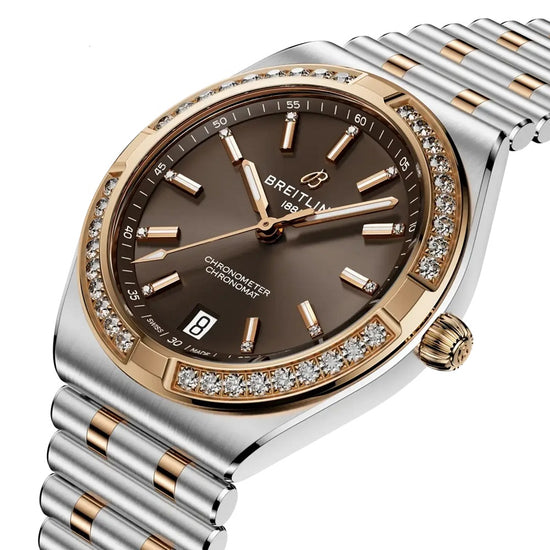 Breitling Replica Watch Chronomat Automatic 36, Stainless Steel, 18k Red Gold and Diamonds, U10320591Q1U1