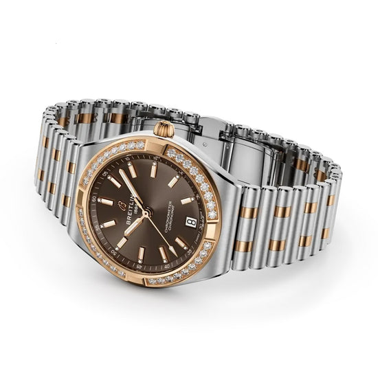Breitling Replica Watch Chronomat Automatic 36, Stainless Steel, 18k Red Gold and Diamonds, U10320591Q1U1