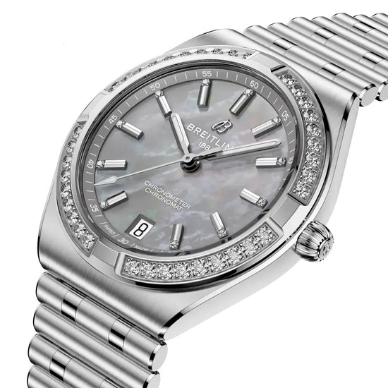 Breitling Replica Watch Chronomat Automatic 36, Stainless Steel and Diamonds, A10320591G1A1
