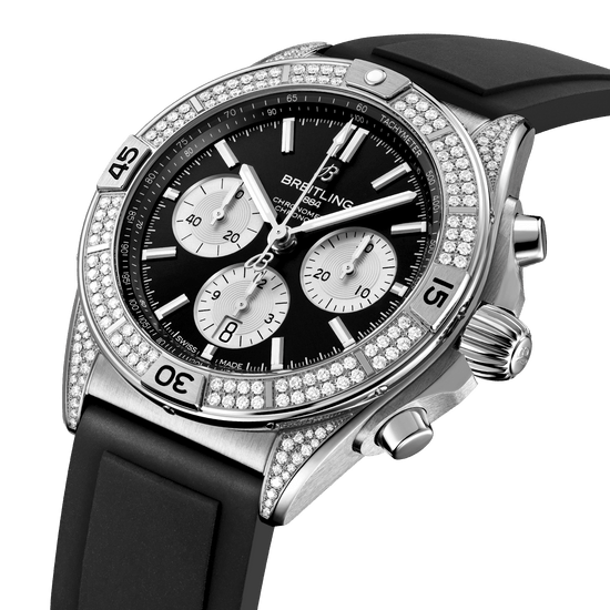 Breitling Replica Watch Chronomat B01 42, Stainless Steel and Diamonds, AB0134721B1S1