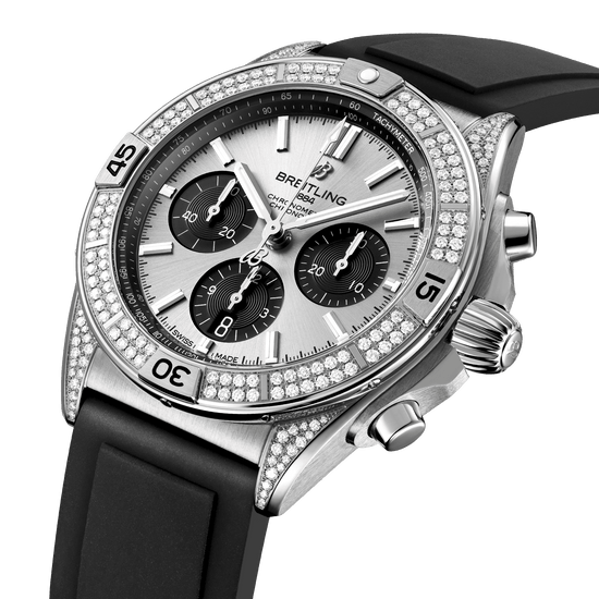 Breitling Replica Watch Chronomat B01 42, Stainless Steel and Diamonds, AB0134721G1S1