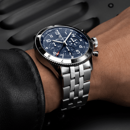 Breitling Replica Watch Classic AVI B04 Chronograph GMT 46 Tribute to Vought F4U Corsair, Stainless Steel, AB04451A1C1A1