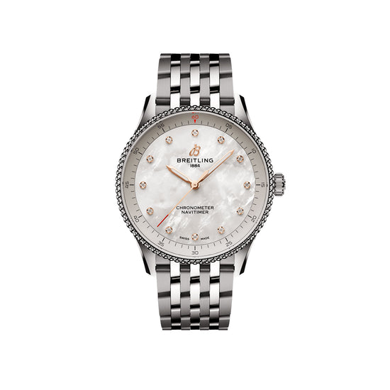 Breitling Replica Watch Navitimer 32, Stainless steel and 12 Diamonds, A77320E61A2A1