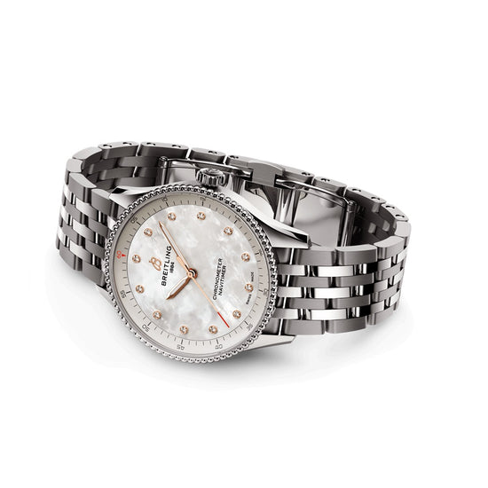 Breitling Replica Watch Navitimer 32, Stainless steel and 12 Diamonds, A77320E61A2A1