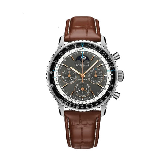 Breitling Replica Watch Navitimer B19 Chronograph 43 Perpetual Calendar, Stainless Steel and Platinum, 43mm, PB1921251B1P1