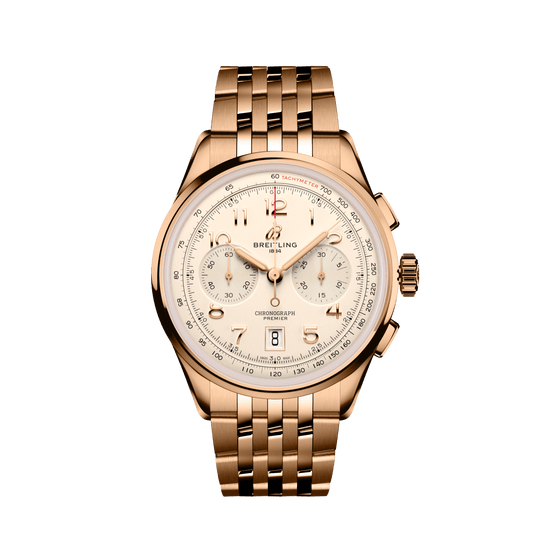 Breitling Replica Watch Premier B01 Chronograph 42, 18k Red Gold, RB0145371G1R1