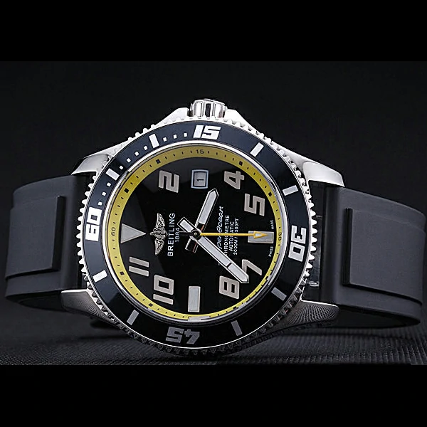 Breitling Superocean Black Yellow Dial Watch new60226
