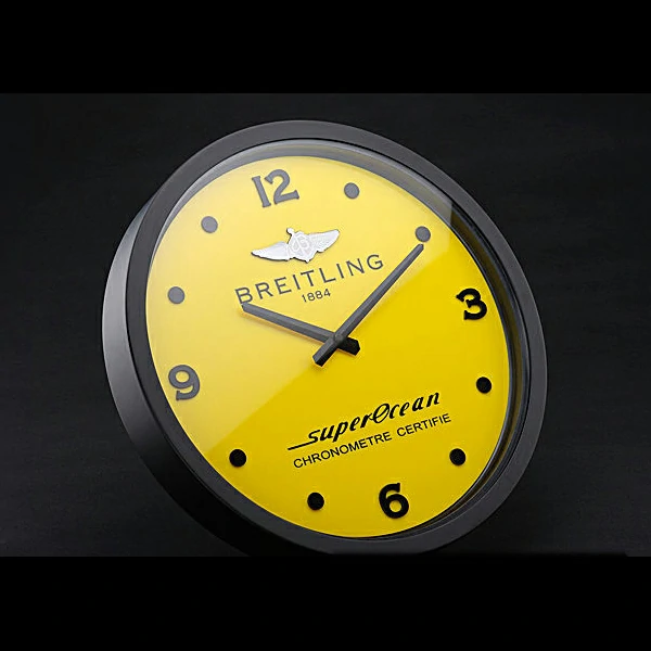 Breitling Superocean Wall Clock Black Yellow new60356