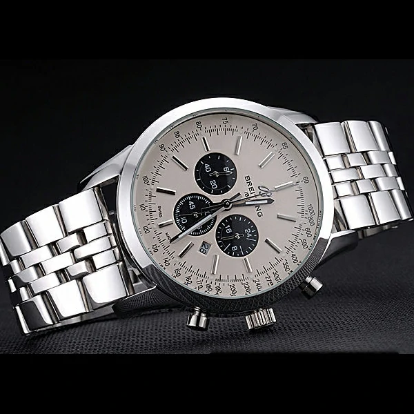 Breitling Transocean Chronograph White Dial Stainless Steel Case And Bracelet new60121
