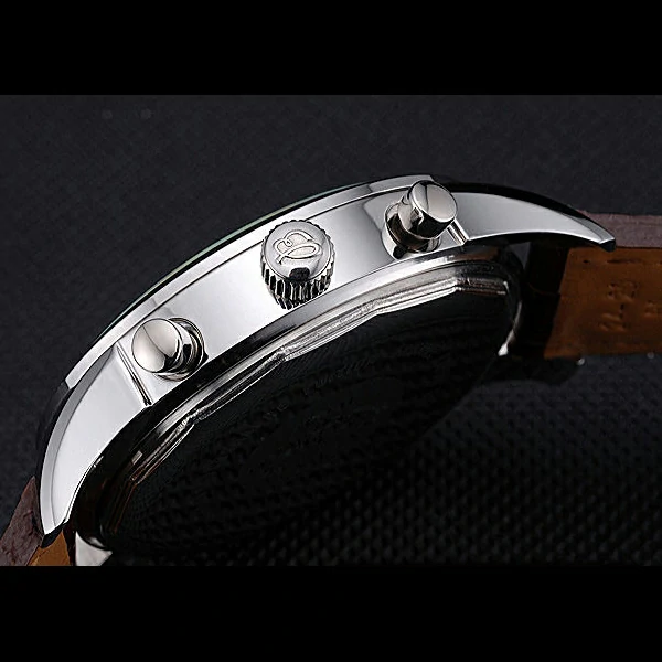 Breitling Transocean Chronograph White Dial Stainless Steel Case Brown Leather Bracelet new60139