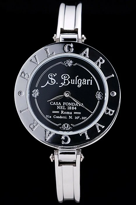 Bvlgari B.ZERO1 30mm Black Engraved Dial Steel Case Black Bezel Steel Bracelet new73142