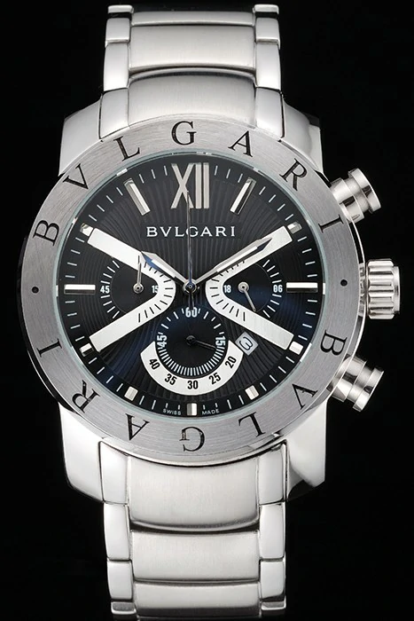 Bvlgari Diagono 46mm Black Dial Stainless Steel Case And Bracelet new110613