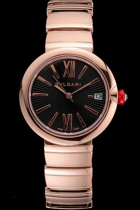 Bvlgari Lvcea Black Dial Rose Gold Numerals Rose Gold Case And Bracelet new121350