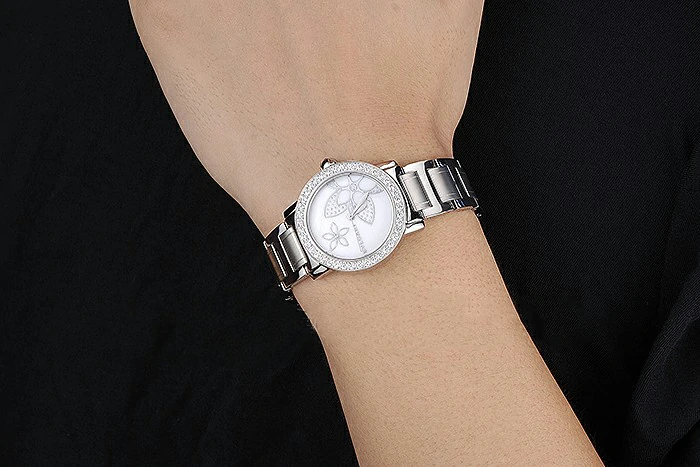 Bvlgari Solotempo Flower Motif Dial Diamond Bezel Stainless Steel Case And Bracelet new120715