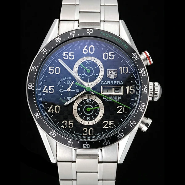 Carrera Black Dial Calibre 16 Link Tag Heuer Watch new57909