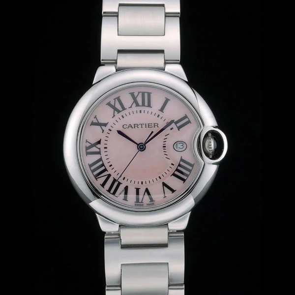 Cartier Ballon Bleu 38mm Pink Dial Stainless Steel Case And Bracelet new59136