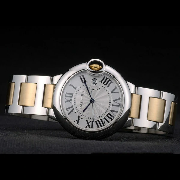Cartier Ballon Bleu 38mm White Dial Stainless Steel Case Two Tone Gold Bracelet new59126