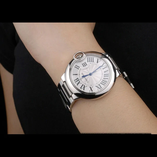 Cartier Ballon Bleu 38mm White Dial Stainless Steel Case Two Tone Silver Bracelet new59128
