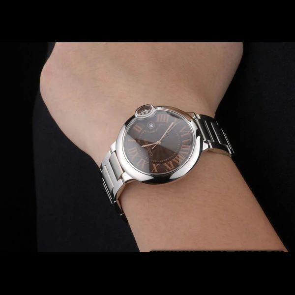 Cartier Ballon Bleu 42mm Brown Dial Stainless Steel Case And Bracelet new59129