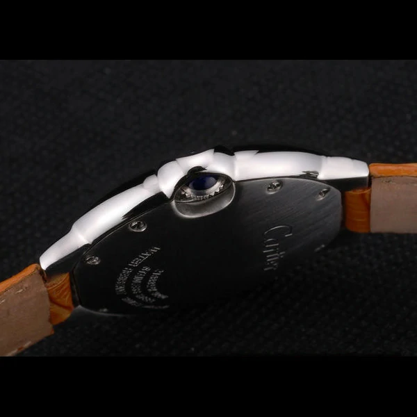Cartier Ballon Bleu 42mm White Dial Stainless Steel Case Light Brown Leather Bracelet new59114