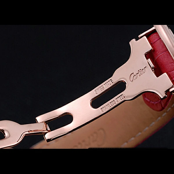 Cartier Ballon Bleu de Cartier White Dial Diamonds Case Pink Leather Bracelet new60442