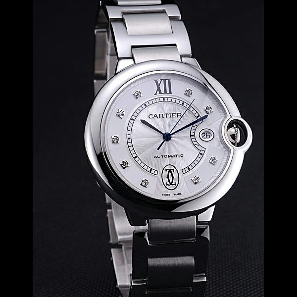 Cartier Ballon Bleu de Cartier White Diamond Dial Stainless Steel Bracelet new60443