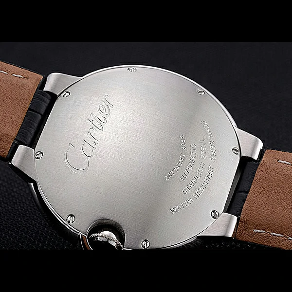 Cartier Ballon Bleu Diamond Case Black Dial Black Leather Bracelet new60603