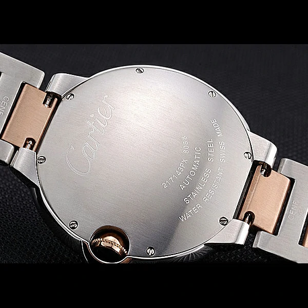 Cartier Ballon Bleu Diamond Case Black Dial Two Tone Bracelet new60602