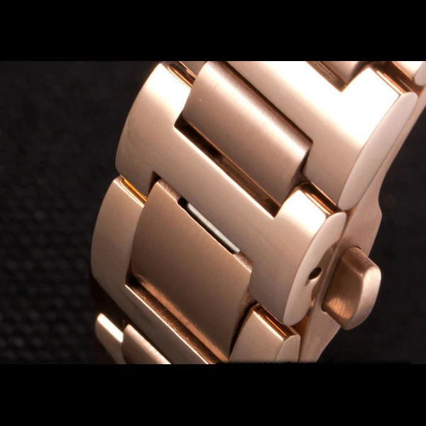 Cartier Ballon Bleu Rose Gold Stainelss Steel Strap Black Dial new59528