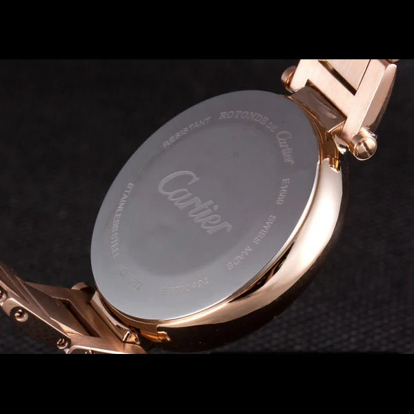 Cartier Ballon Bleu Rose Gold Stainelss Steel Strap Black Dial new59528