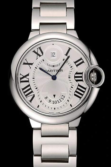 Cartier Ballon Bleu Two Timezone White Dial Stainless Steel Bracelet new124498