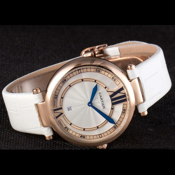 Cartier Ballon Bleu White Leather Strap new59524