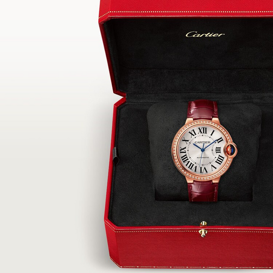 Cartier Replica Watch Ballon Bleu de Cartier Replica Watch, 18k Rose Gold with Diamond-set, 36mm, WJBB0034