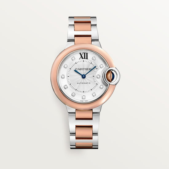 Cartier Replica Watch Ballon Bleu de Cartier Replica Watch, Stainless Steel and 18k Rose Gold, 33mm, W3BB0021