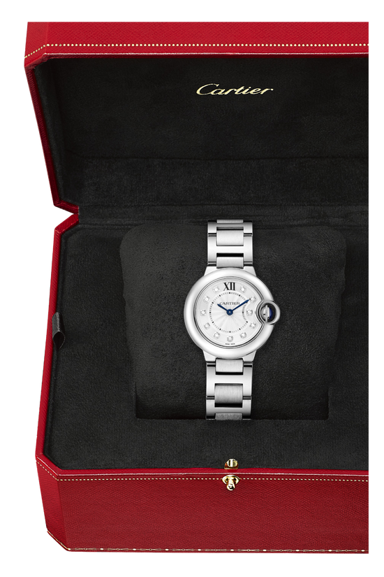 Cartier Replica Watch Ballon Bleu de Cartier Replica Watch, Stainless Steel and Diamonds, 28mm, W4BB0029
