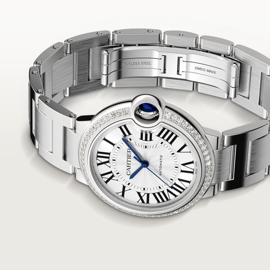 Cartier Replica Watch Ballon Bleu de Cartier Replica Watch, Stainless Steel and Diamonds, 36mm, W4BB0024