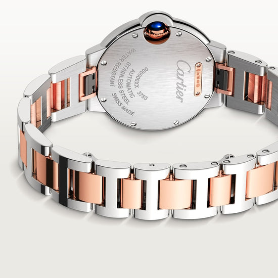 Cartier Replica Watch Ballon Bleu, Stainless Steel and 18k Rose Gold, 33mm, Ladies, W2BB0032