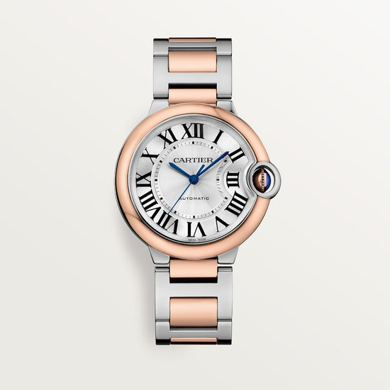 Cartier Replica Watch Ballon Bleu, Stainless Steel and 18k Rose Gold, 36mm, Ladies, W2BB0033