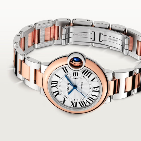 Cartier Replica Watch Ballon Bleu, Stainless Steel and 18k Rose Gold, 36mm, Ladies, W2BB0033