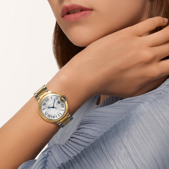 Cartier Replica Watch Ballon Bleu, Stainless Steel and 18k Yellow Gold, 36mm, Ladies, W2BB0038