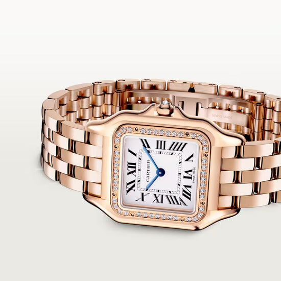 Cartier Replica Watch Panthère de Cartier Replica Watch Medium, 18k Rose Gold and Diamonds, 27mm x 36mm, WJPN0088
