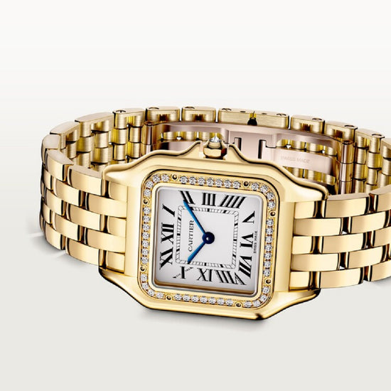 Cartier Replica Watch Panthère de Cartier Replica Watch Medium, 18k Yellow Gold and Diamonds, 27mm x 36mm, WJPN0085