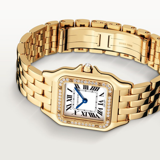 Cartier Replica Watch Panthère de Cartier Replica Watch Medium, 18k Yellow Gold, Diamonds, 27mm x 36mm, WJPN0016