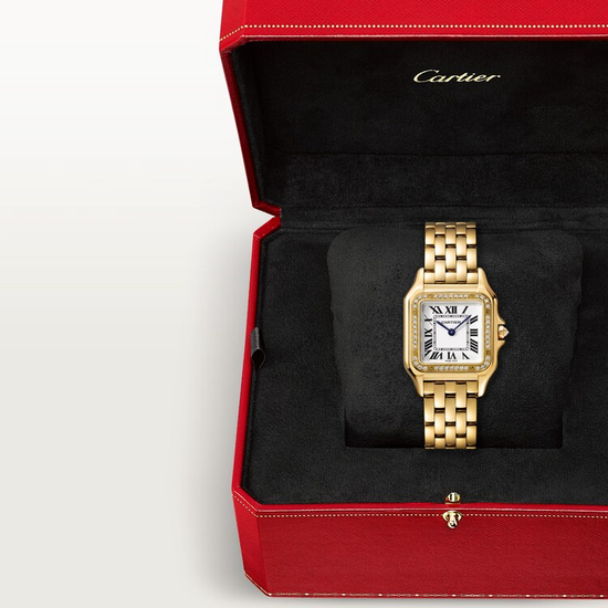 Cartier Replica Watch Panthère de Cartier Replica Watch Medium, 18k Yellow Gold, Diamonds, 27mm x 36mm, WJPN0016