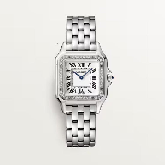 Cartier Replica Watch Panthère de Cartier Replica Watch Medium, Stainless Steel and Diamonds, 36.5mm x 26.7mm, W4PN0008