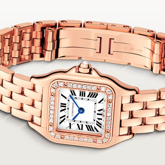 Cartier Replica Watch Panthère de Cartier Replica Watch Small, 18k Rose Gold, Diamonds, 22mm x 30mm, WJPN0049