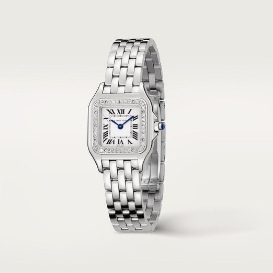 Cartier Replica Watch Panthère de Cartier Replica Watch Small, Stainless Steel and Diamonds, 23mm x 30mm, W4PN0007