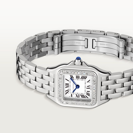 Cartier Replica Watch Panthère de Cartier Replica Watch Small, Stainless Steel, Diamonds, 23mm x 30mm, W4PN0016
