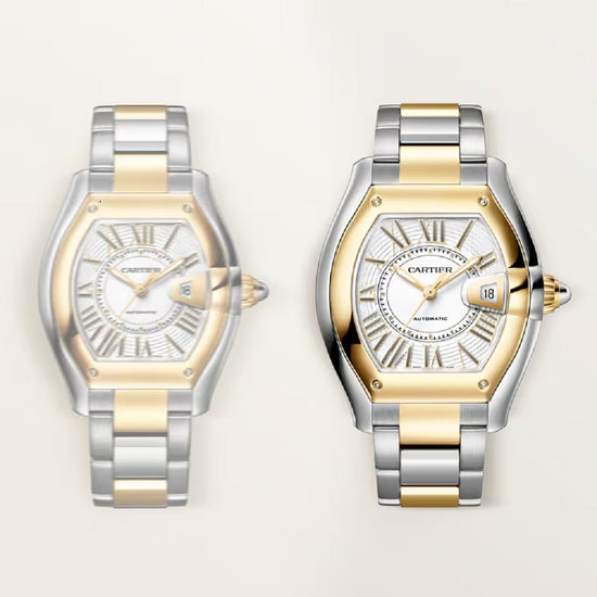 Cartier Replica Watch Roadster watch, Stainless Steel and 18k Yellow Gold, 47.2mm x 38.8mm, W2RD0010