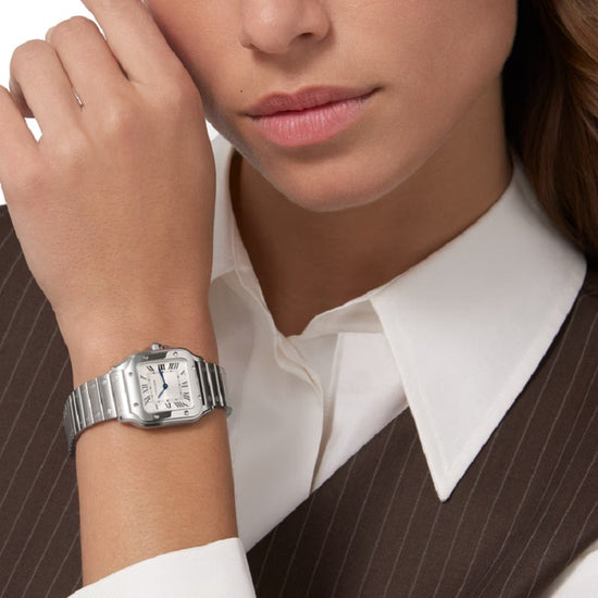 Cartier Replica Watch Santos de Cartier Replica Watch, Stainless Steel, 27mm x 34.5mm, WSSA0082